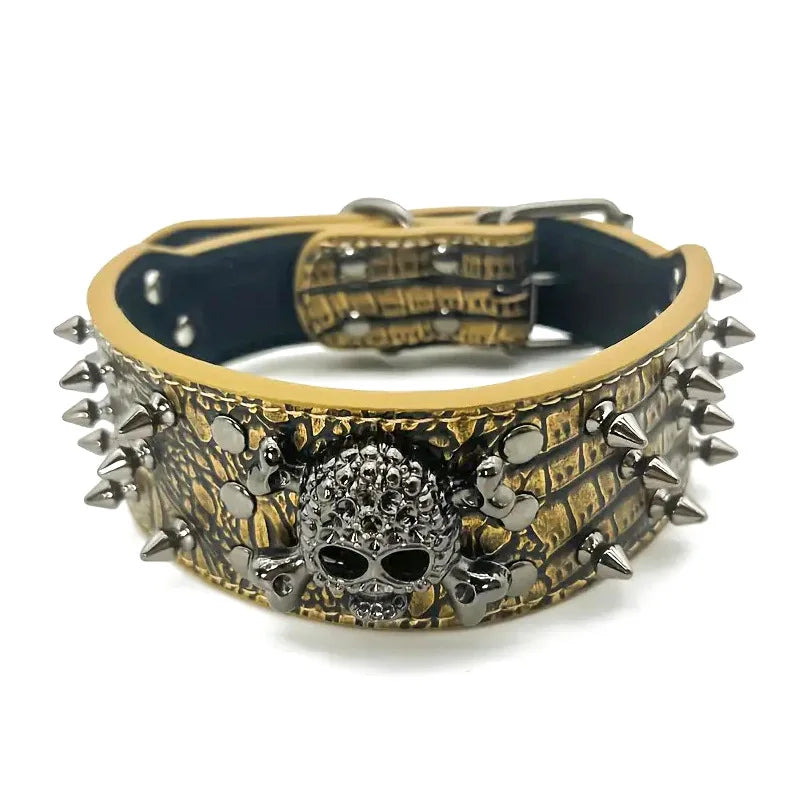 Skull Rivet Dog Collar