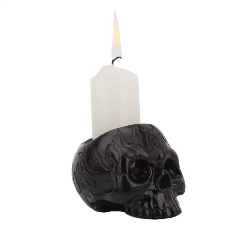Black Skull Drip Candle Holder