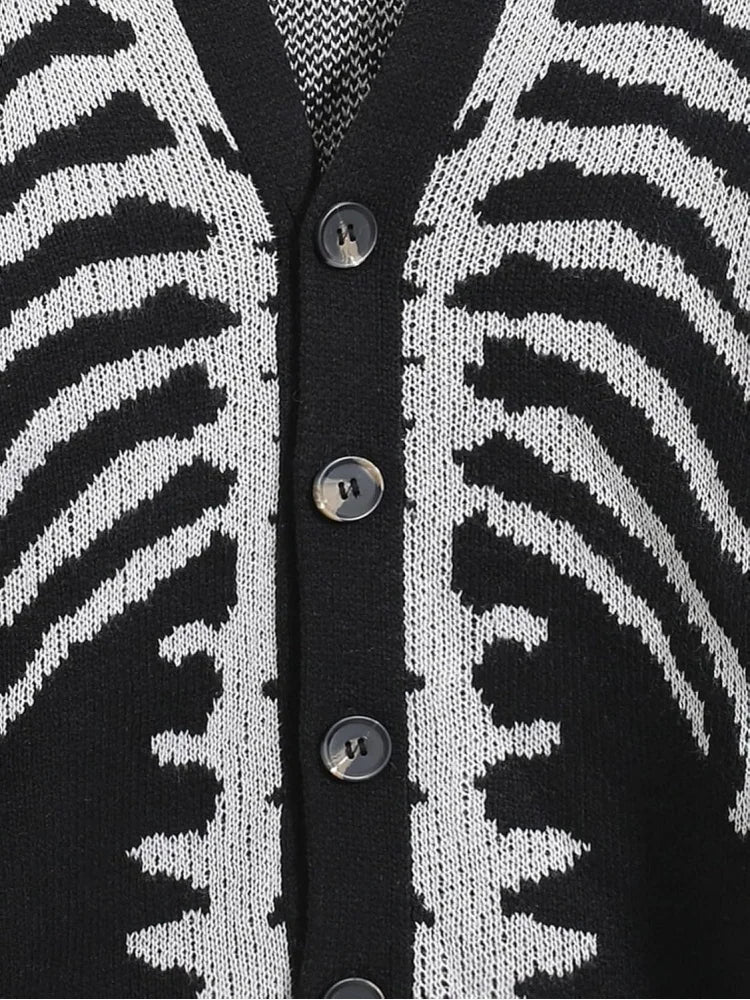 Skeleton Knit Cardigan, Gothic Sweater product photo 3