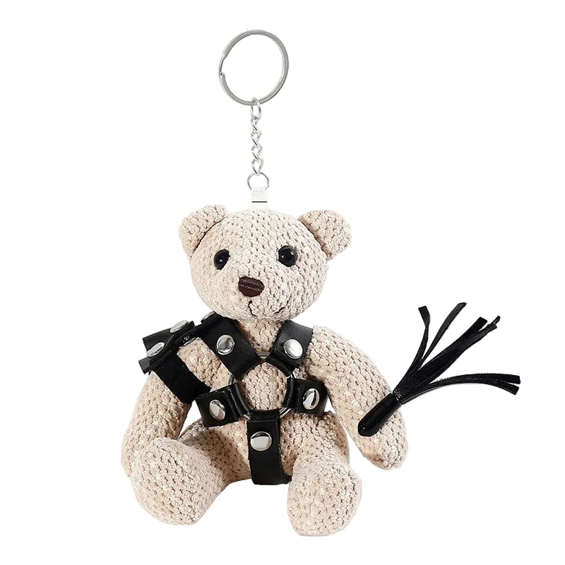 Gothic Crochet Plush Bear Keychain