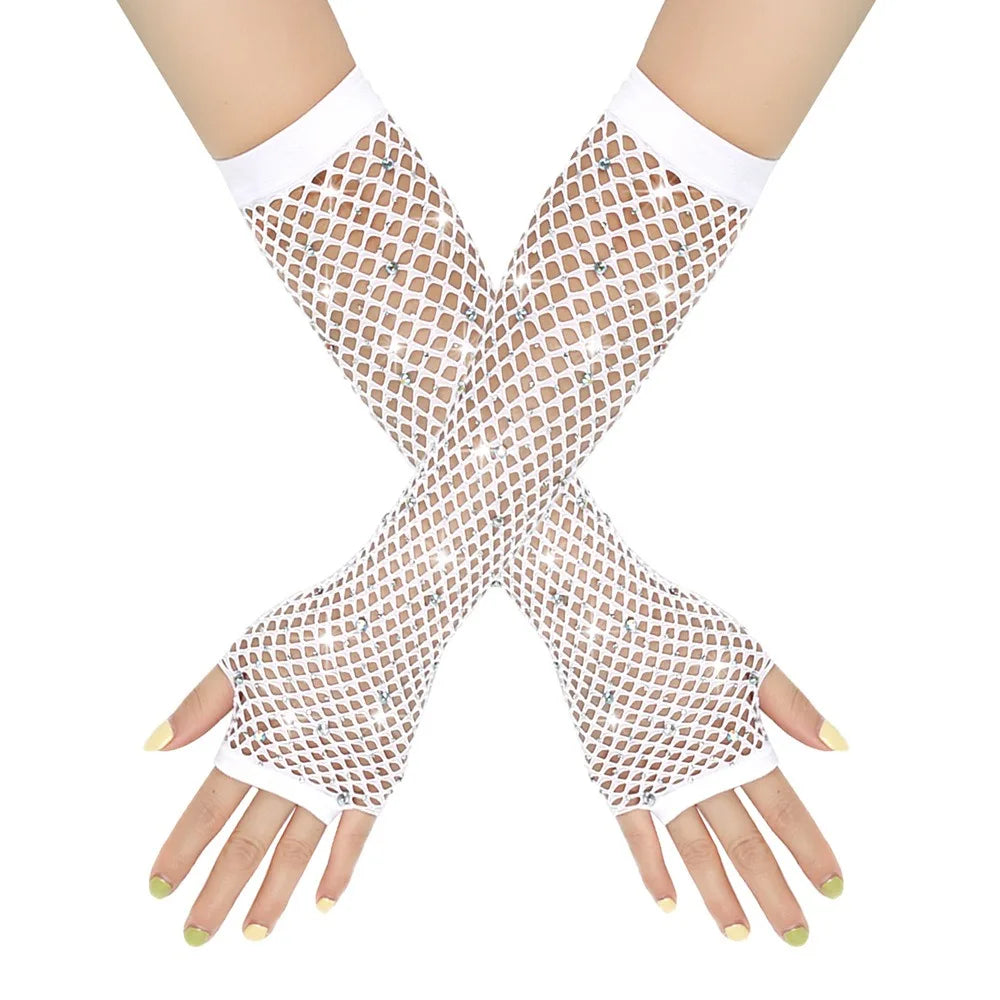 Fishnet Fingerless Gloves, Gothic Punk product photo 5