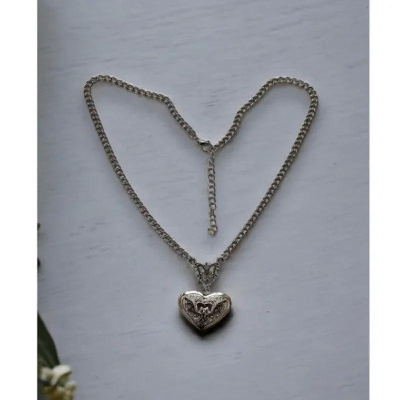Vampire Bat Heart Locket Necklace, Gothic product photo 6