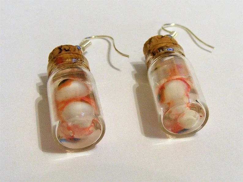 Eyeballs in a Bottle Earrings, Halloween