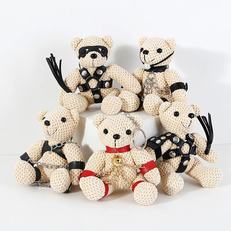 Gothic Crochet Plush Bear Keychain