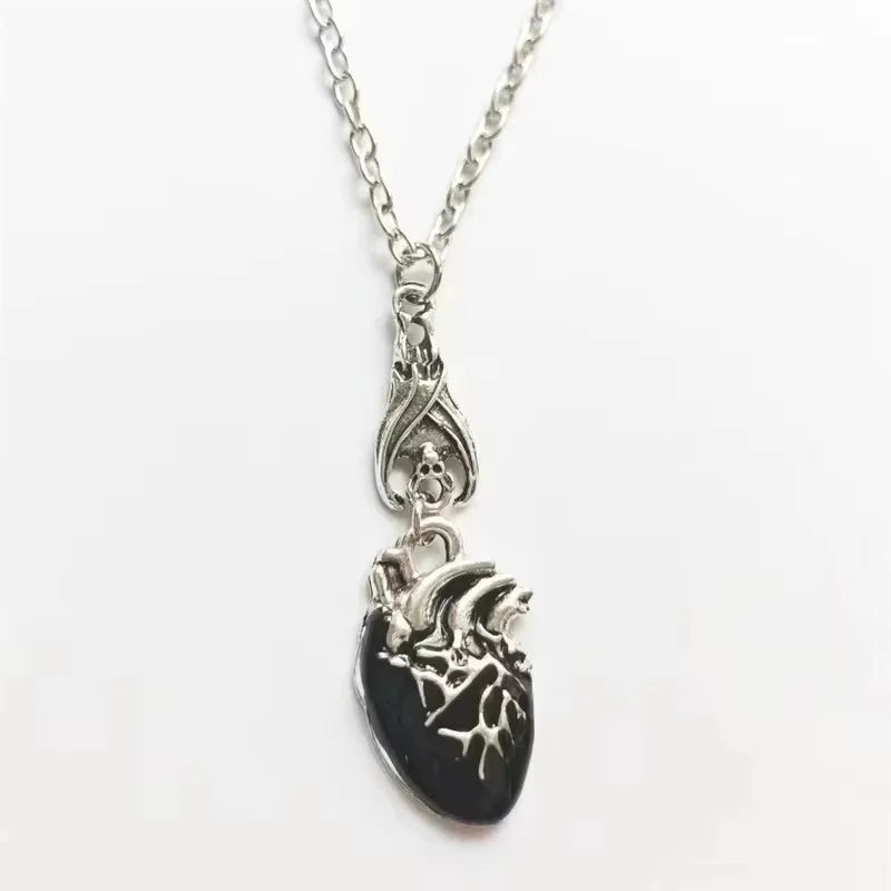 Vampire Bat Bloody Heart Necklace, Gothic product photo 5