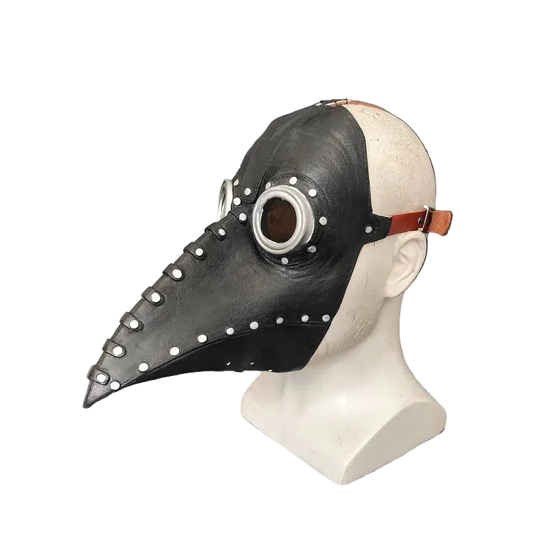 Steampunk plague doctor mask with a long bird beak