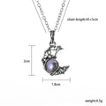 Cat & Moon Pendant Necklace, Vintage Witch