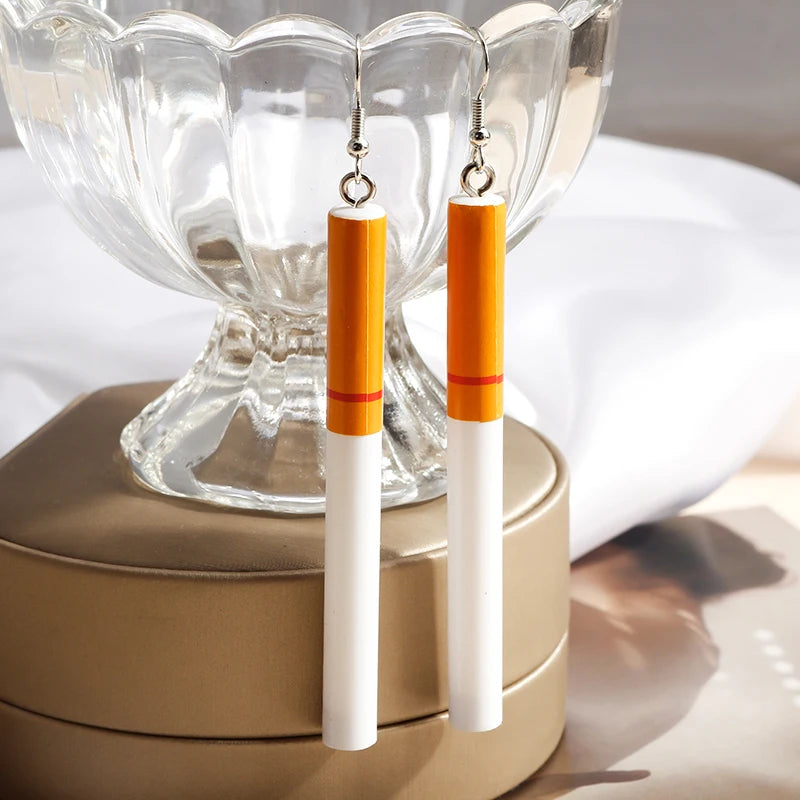 Cigarette Drop Earrings, Novelty Punk product photo 2