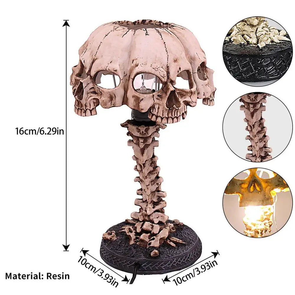 Skull Shade Table Lamp with Spine Stem