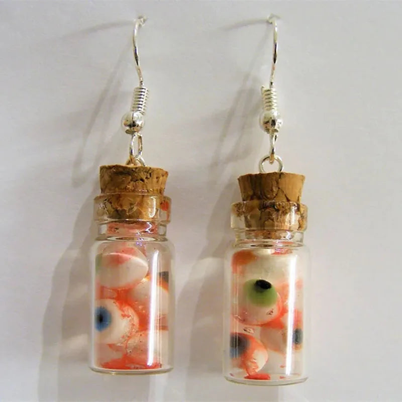 Eyeballs in a Bottle Earrings, Halloween product photo 3