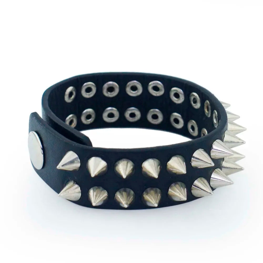 Spiked Cone Stud Leather Cuff, Gothic product photo 3