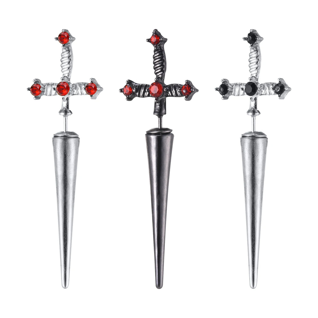 Crystal Sword Earrings, Vintage Punk product photo 5