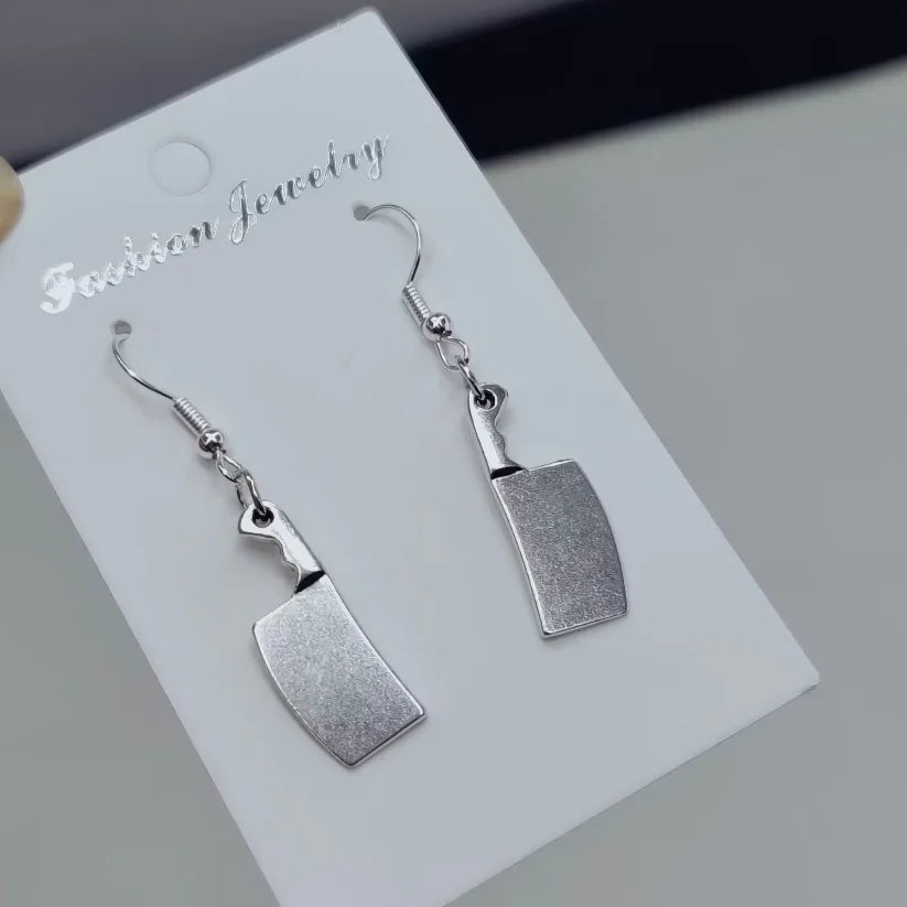 Gothic punk blade and axe stud earrings set, view 5