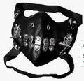 Black Studded Spike Leather Face Mask 2