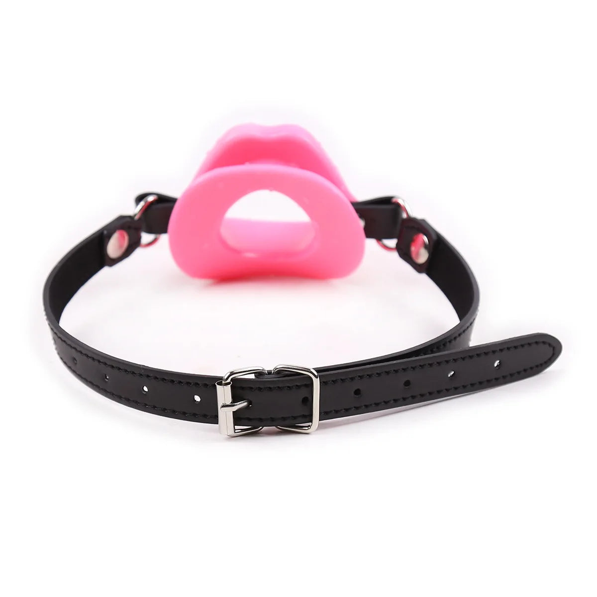 Silicone Lips Open-Mouth Gag (Pink)