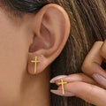 Vintage Cross Drop Earrings, Gothic