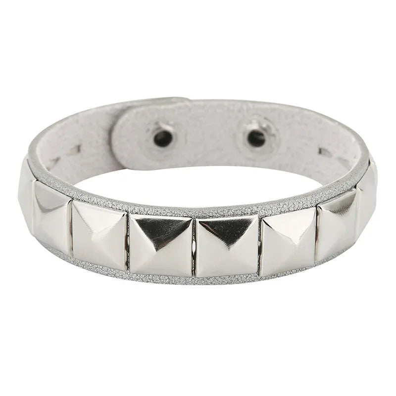 Spiked Studded Leather Bracelet, Punk product photo 5