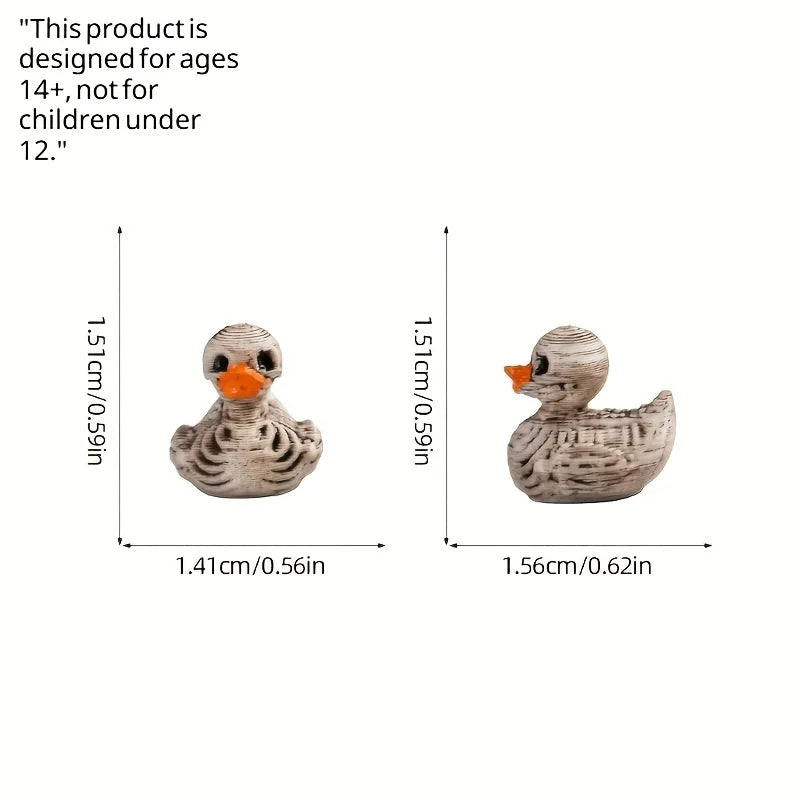 Gothic Skeleton Duck Resin Figurines