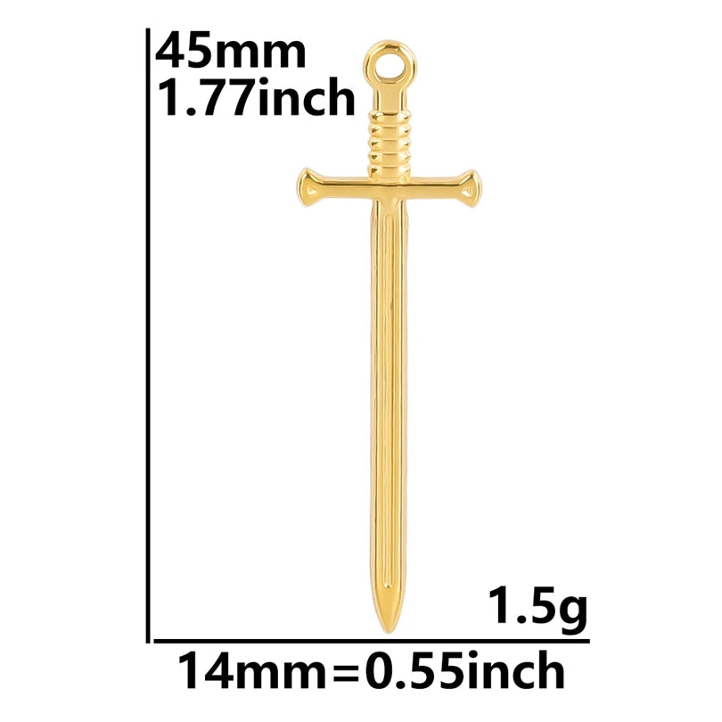 Long Sword Drop Earrings, Goth Punk product photo 2