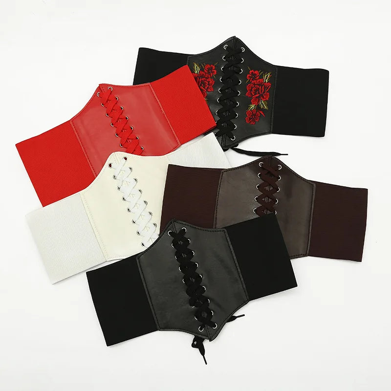 PU Leather Corset Belt, Gothic Cincher