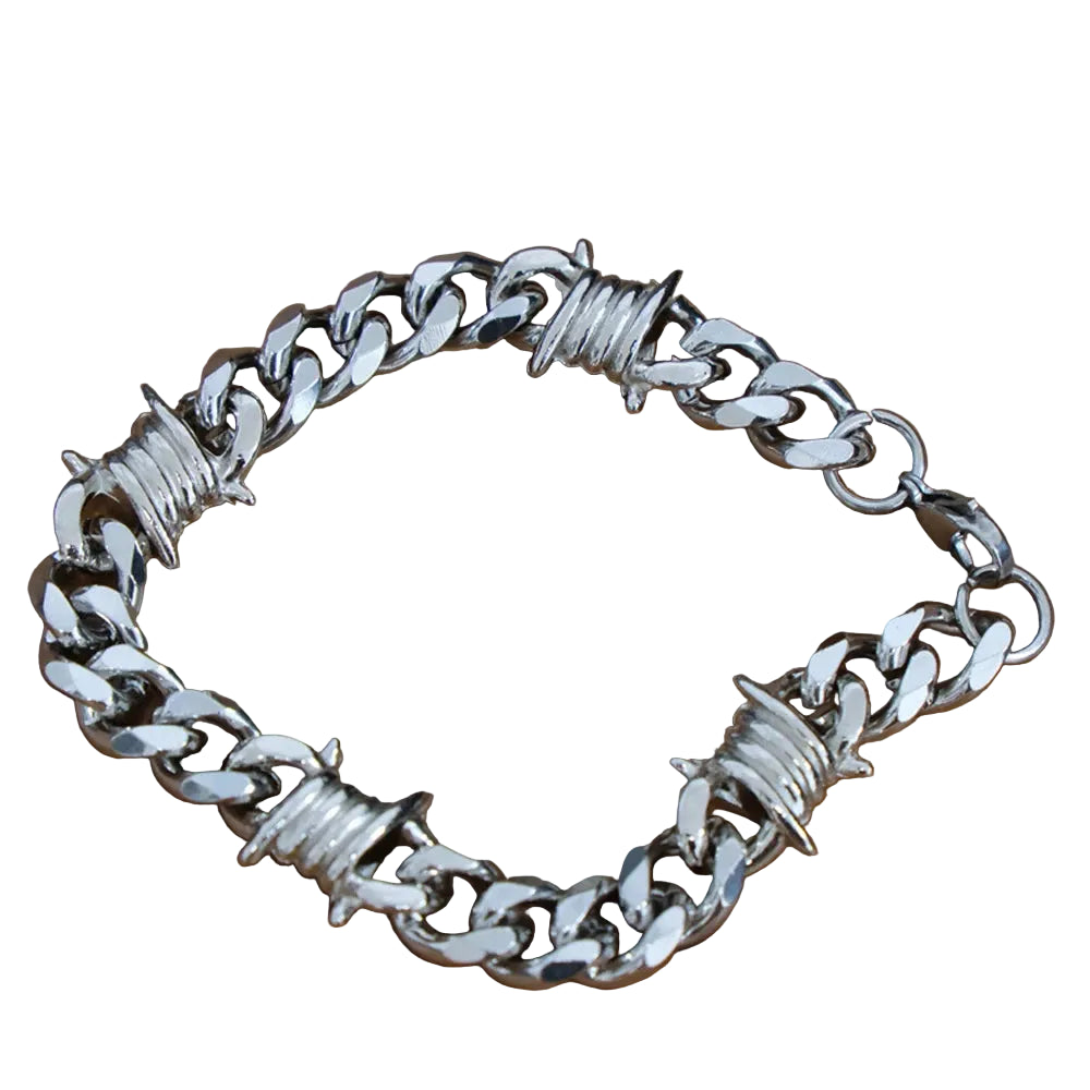 Barbed Wire Chain Necklace & Bracelet