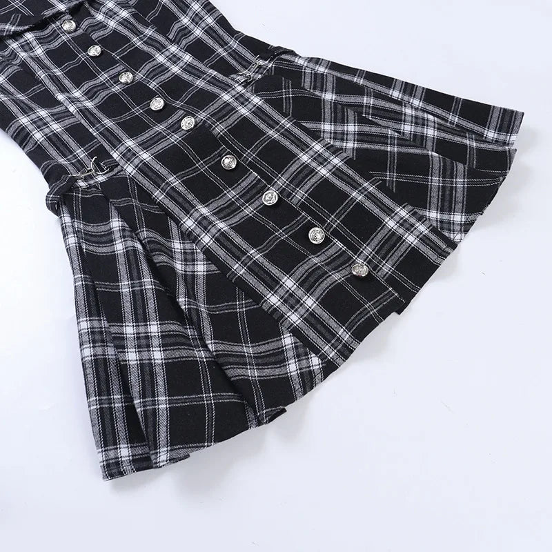 Y2K Plaid Short Sleeve Top