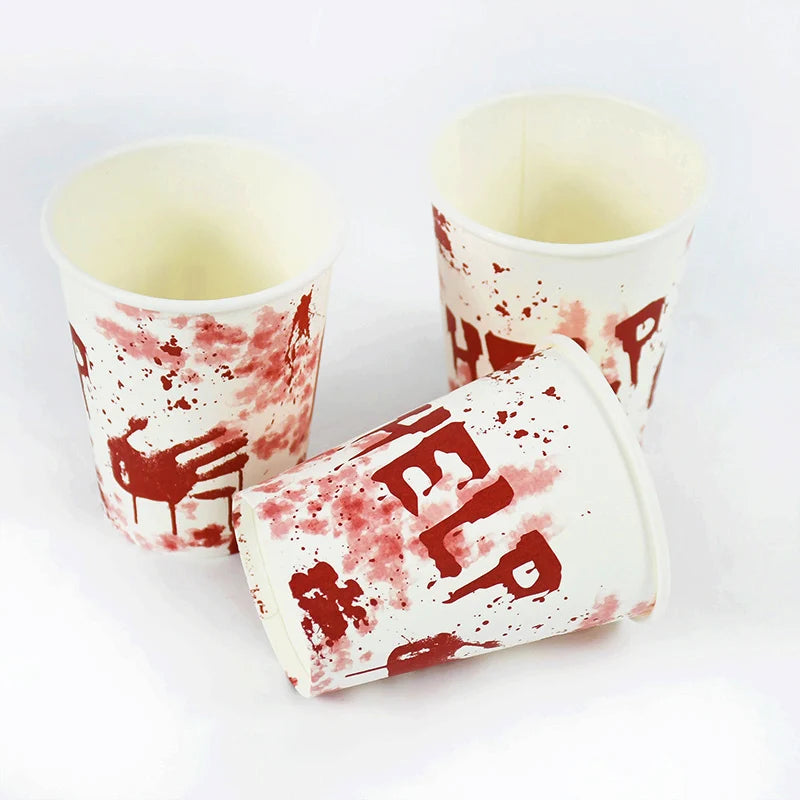 Bloody Handprint Halloween Party Tableware