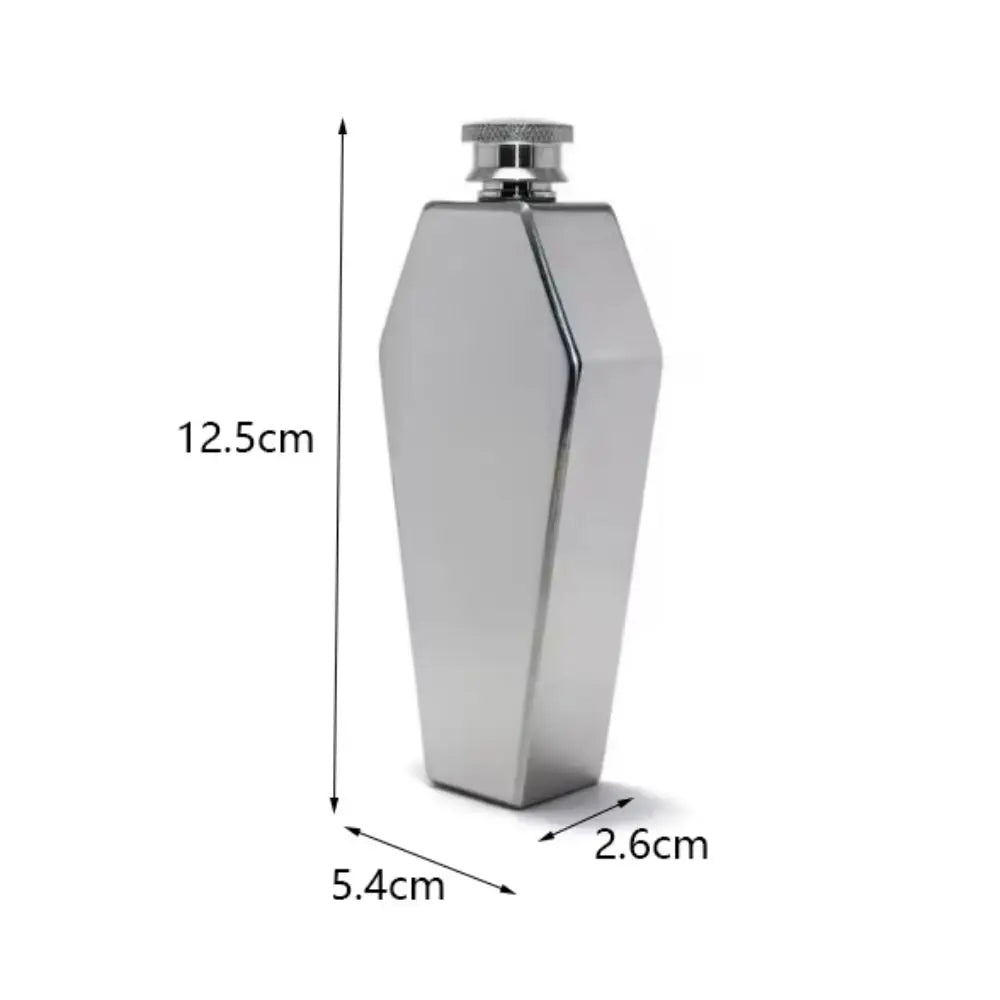 Coffin-Shaped Hip Flask 3.5oz(Black or Silver)