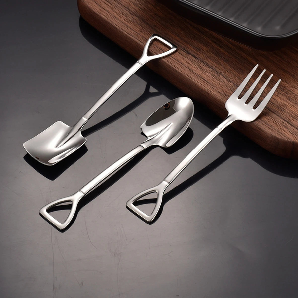 Shovel & Fork Dessert Cutlery Set (9 Piece)