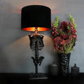 Gothic Skeleton Table Lamp with Black Shade