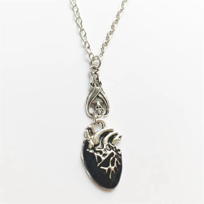 Vampire Bat Bloody Heart Necklace, Gothic product photo 2