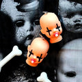 Yami kawaii doll head kitsch earrings, view 4