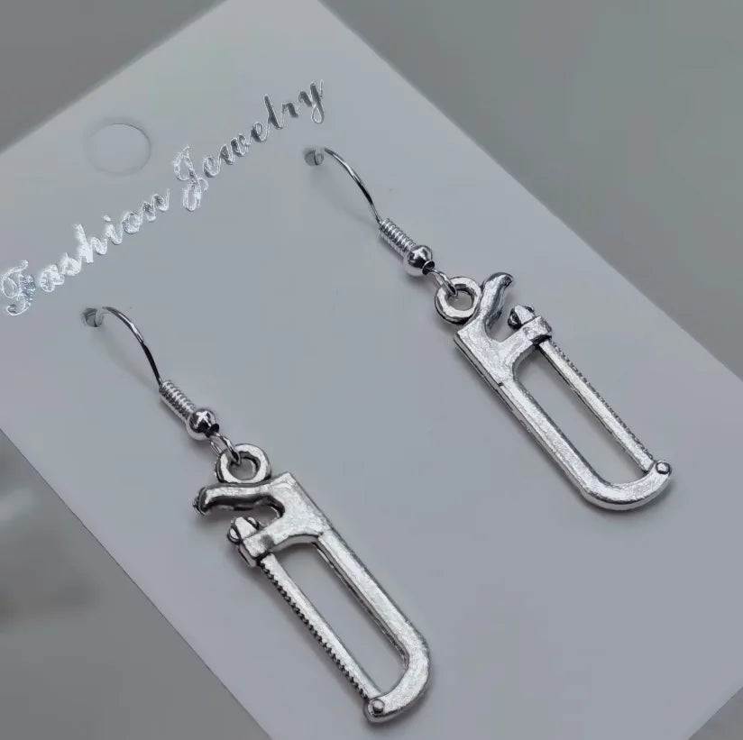 Gothic punk blade and axe stud earrings set, view 6