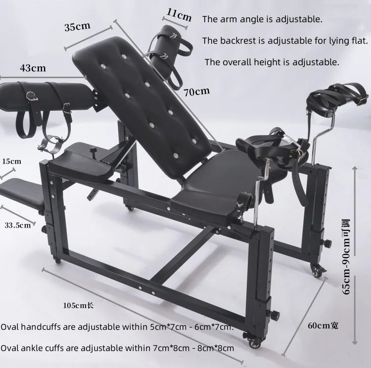 Adjustable Padded Restraint Chair with Stirrups