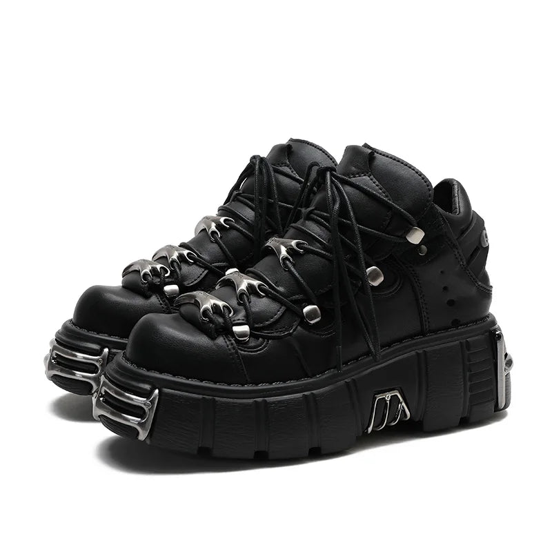 Platform Lace-Up Rock Sneakers