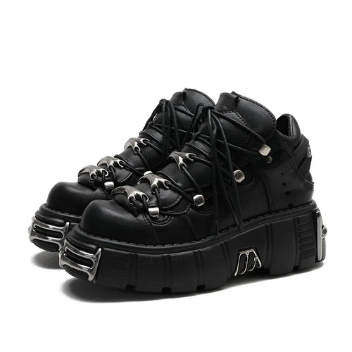 Platform Lace-Up Rock Sneakers