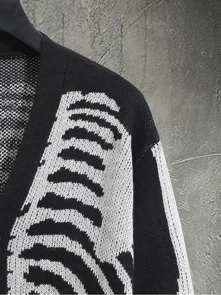 Skeleton Knit Cardigan, Gothic Sweater product photo 2