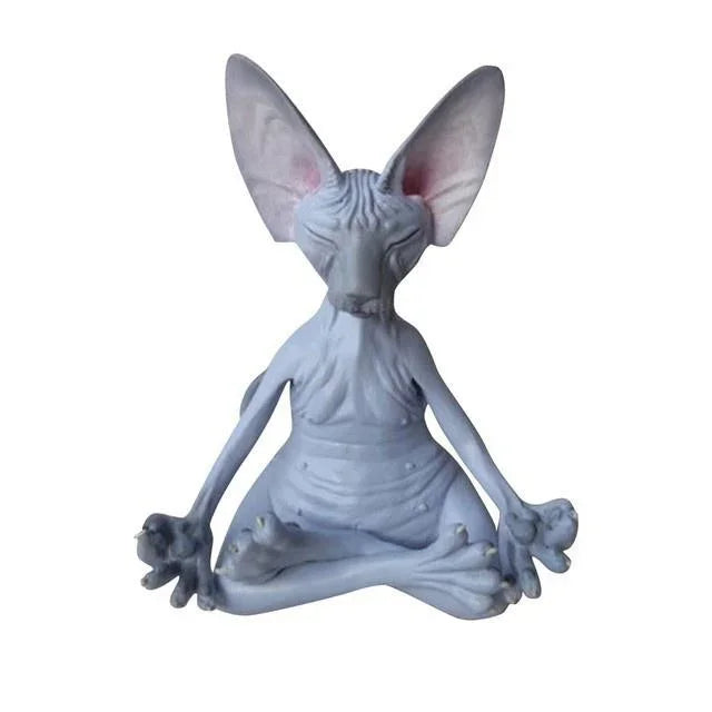 Buddha Sphynx Cat Figurine, Whimsical Decor product photo 5