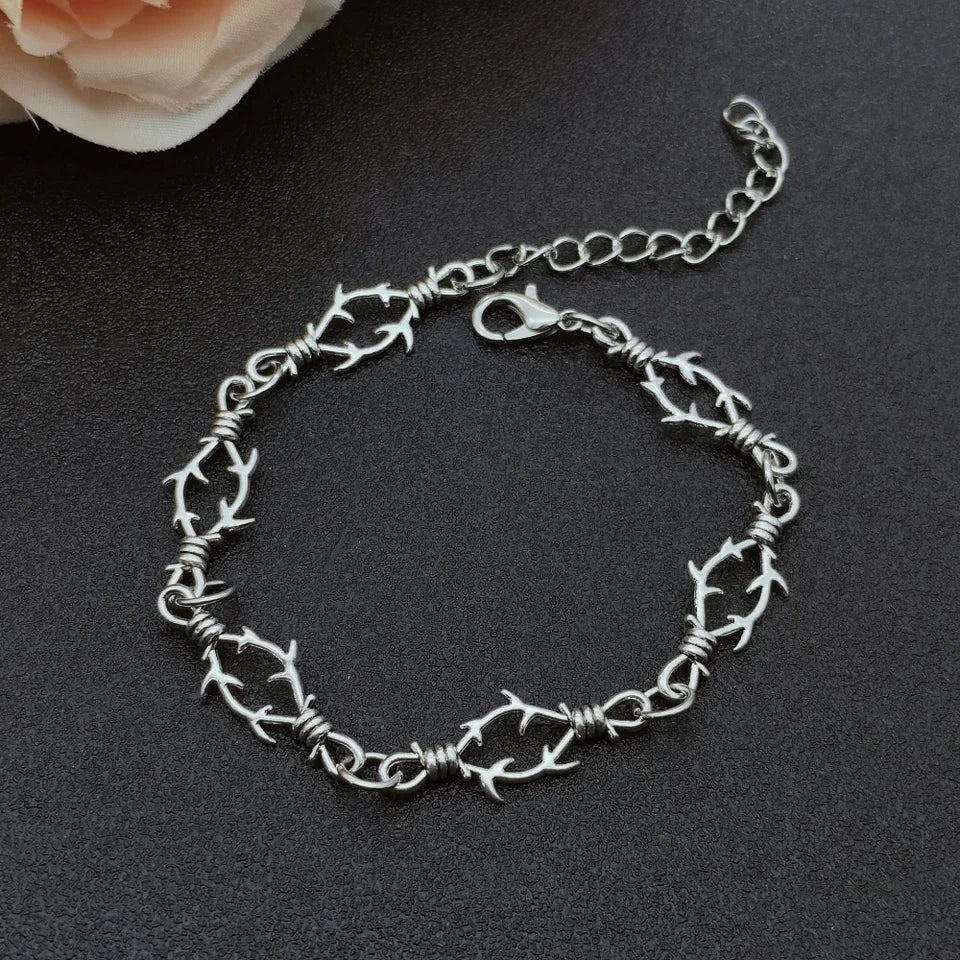 Brambles Iron Cuff Bracelet, Unisex Punk