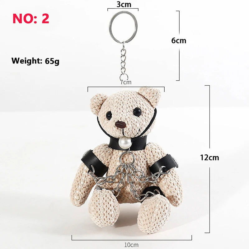 Gothic Crochet Plush Bear Keychain