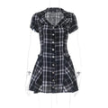 Y2K Plaid Short Sleeve Top
