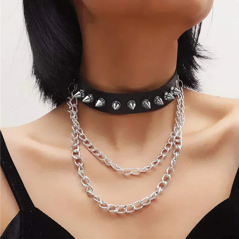 Silver punk cone stud spike DIY rivets, view 4