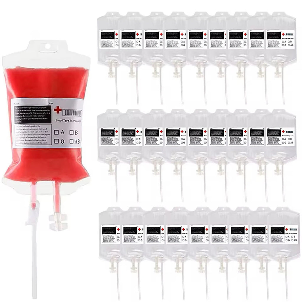 Reusable Blood Bag Drink Pouches (5 Pack, 350ml)