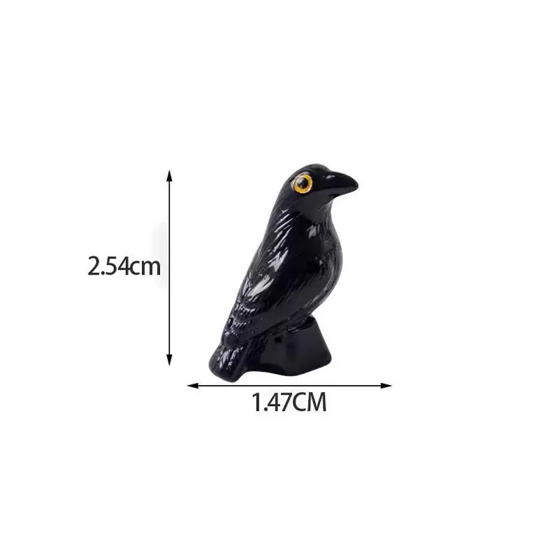Black resin crow miniature figurines view 1