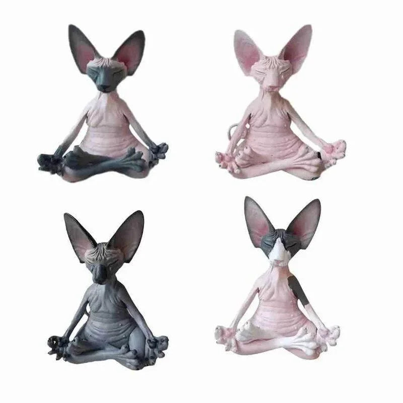 Buddha Sphynx Cat Figurine, Whimsical Decor product photo 3