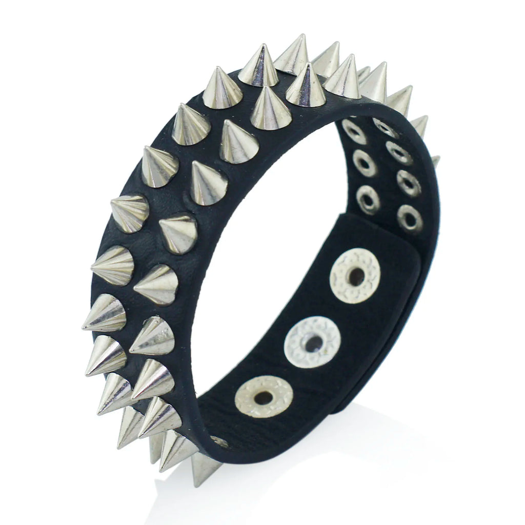 Spiked Cone Stud Leather Cuff, Gothic product photo 4