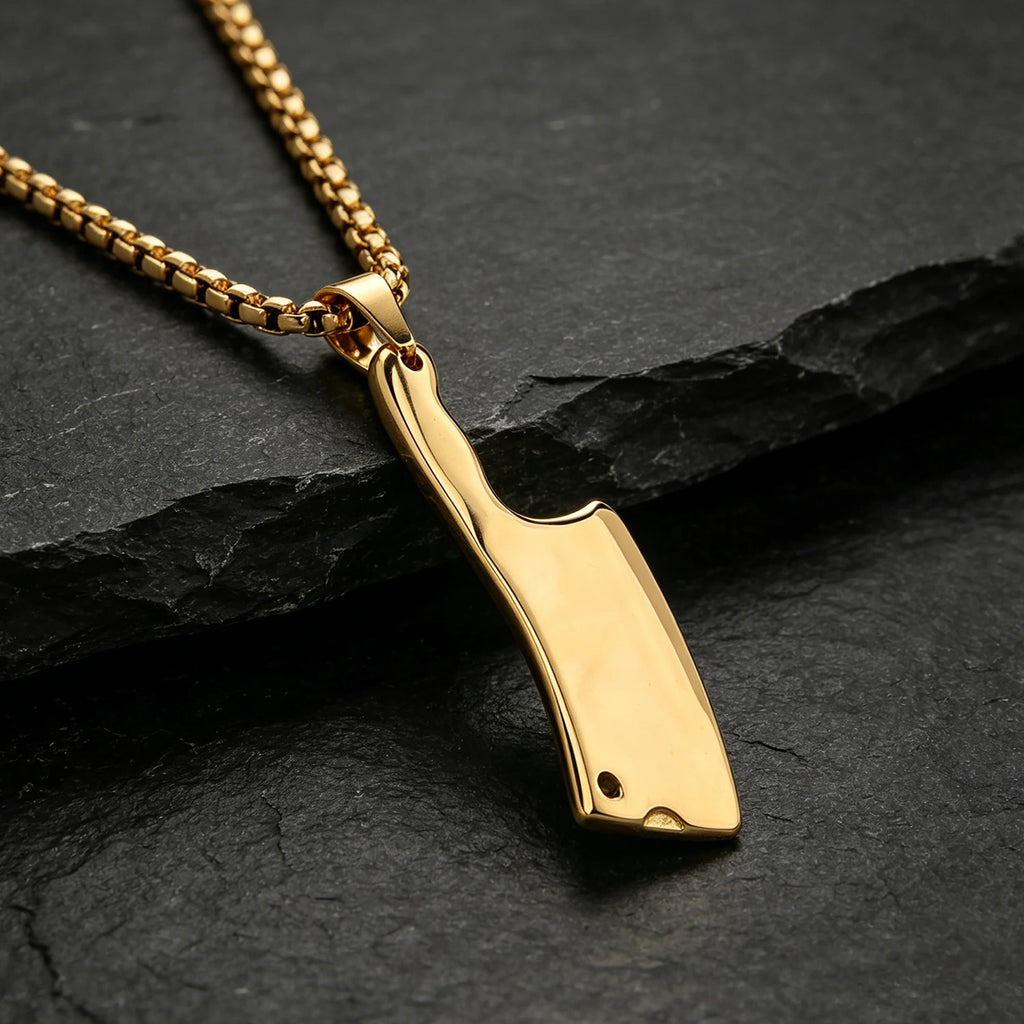 Cleaver Knife Pendant Necklace, Hip Hop product photo 3