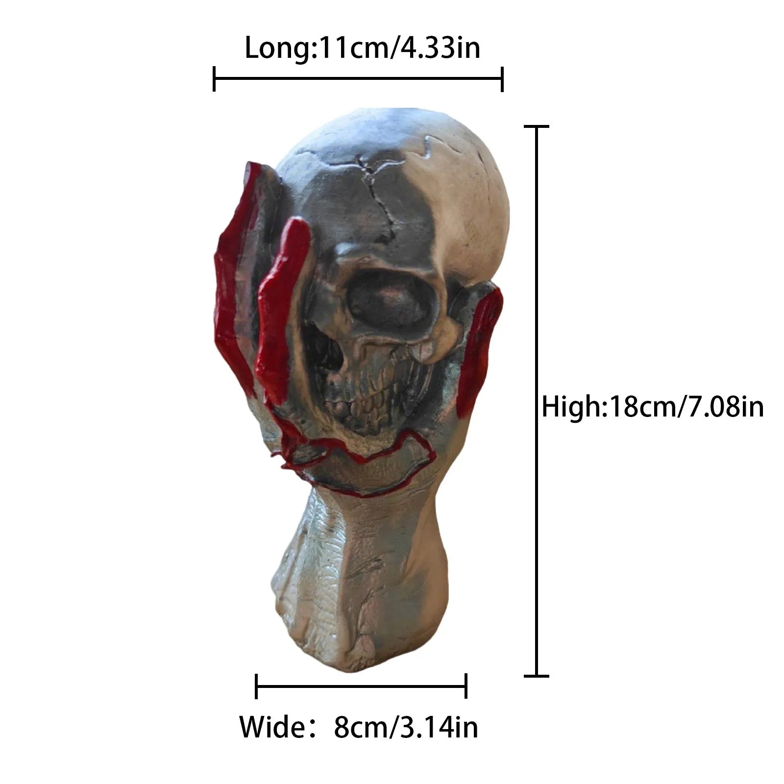 3D gothic skull statue handmade resin decor view 4