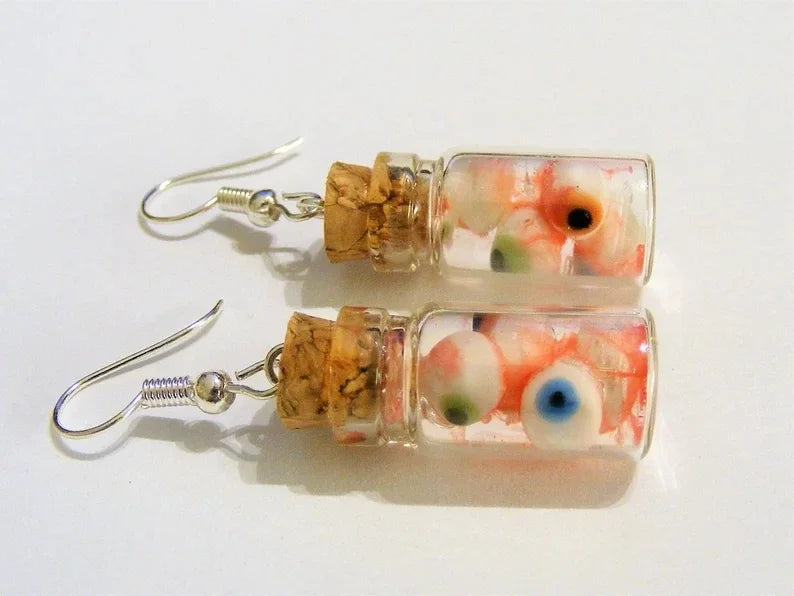 Eyeballs in a Bottle Earrings, Halloween product photo 2