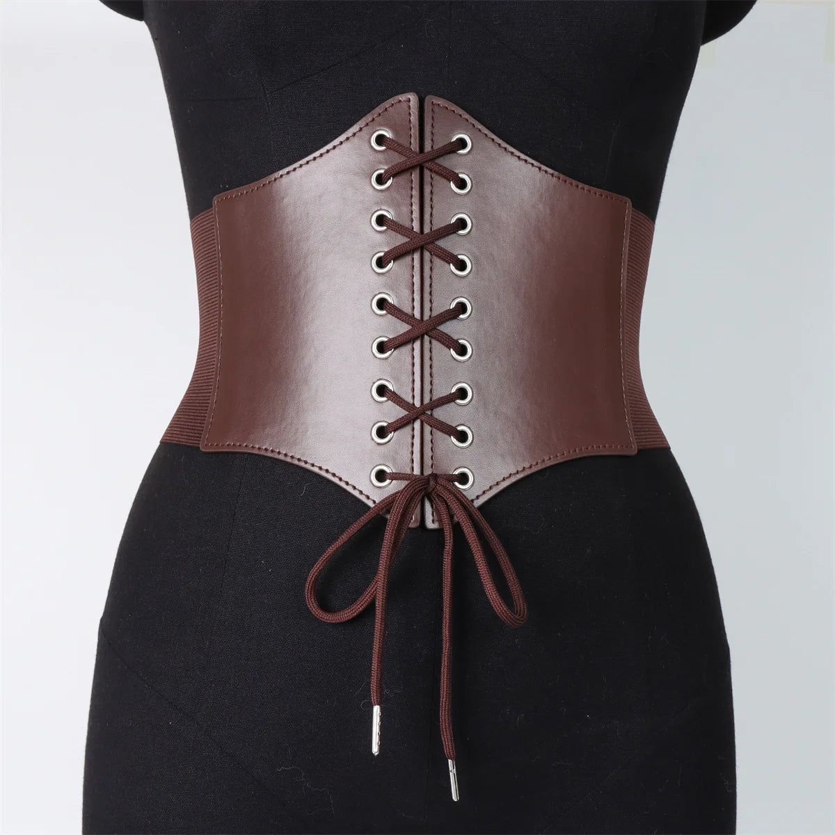 Lace-Up Faux Leather Corset, Gothic product photo 5
